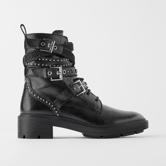 Zara Shoes - ZARA LOW HEELED LEATHER ANKLE BOOTS